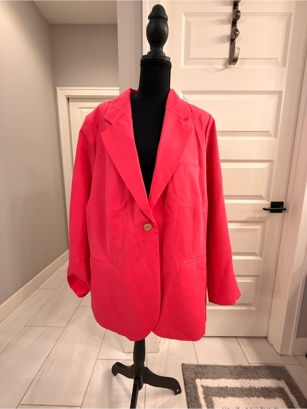 H&M Oversized Single-Button Blazer Jacket - Hot Pink NWT